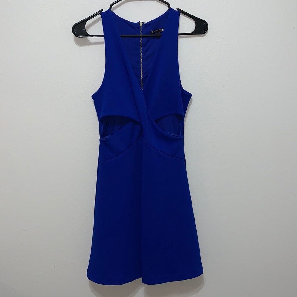 Royal blue cutout dress